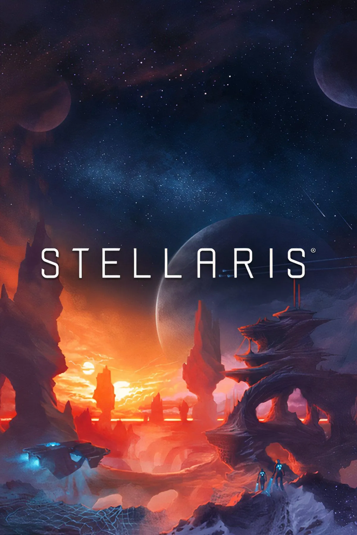 Bản đồ thiên hà rộng lớn trong Stellaris, các đế chế không gian đang mở rộng