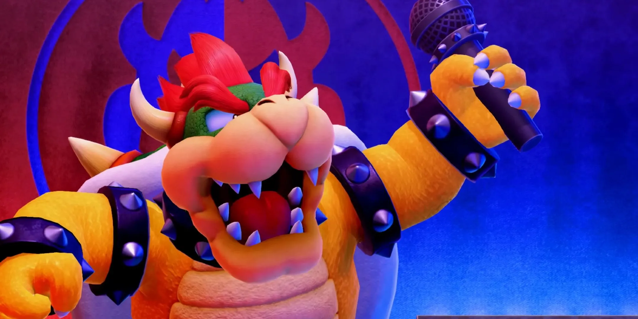 Bowser biểu diễn trên sân khấu sau khi bắt cóc công chúa để &quot;cưa đổ&quot;