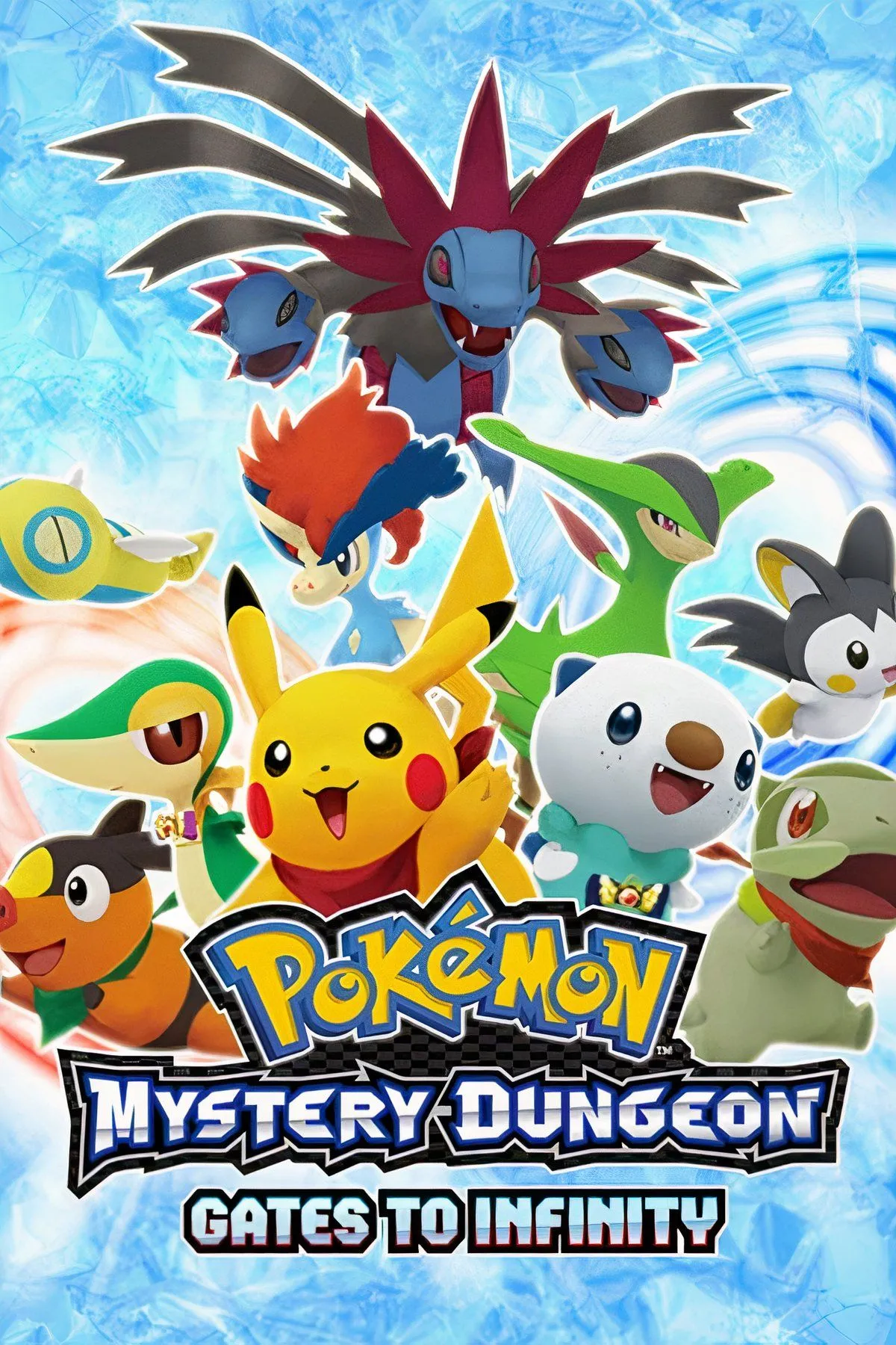 Các Pokemon khám phá hầm ngục trong Pokemon Mystery Dungeon Gates to Infinity, phiên bản 3D trên 3DS.