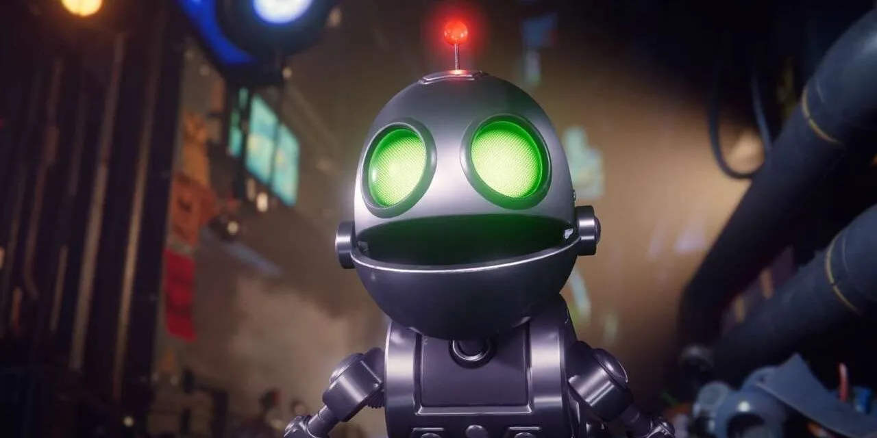 Cận cảnh Clank thông minh trong Ratchet and Clank Rift Apart.