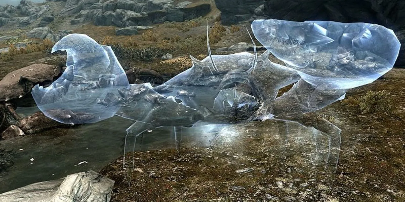 Cua bùn Hộ Vệ (Guardian Mudcrab), một trong những quái vật linh hồn trong nhiệm vụ &quot;Kyne's Sacred Trials&quot;.