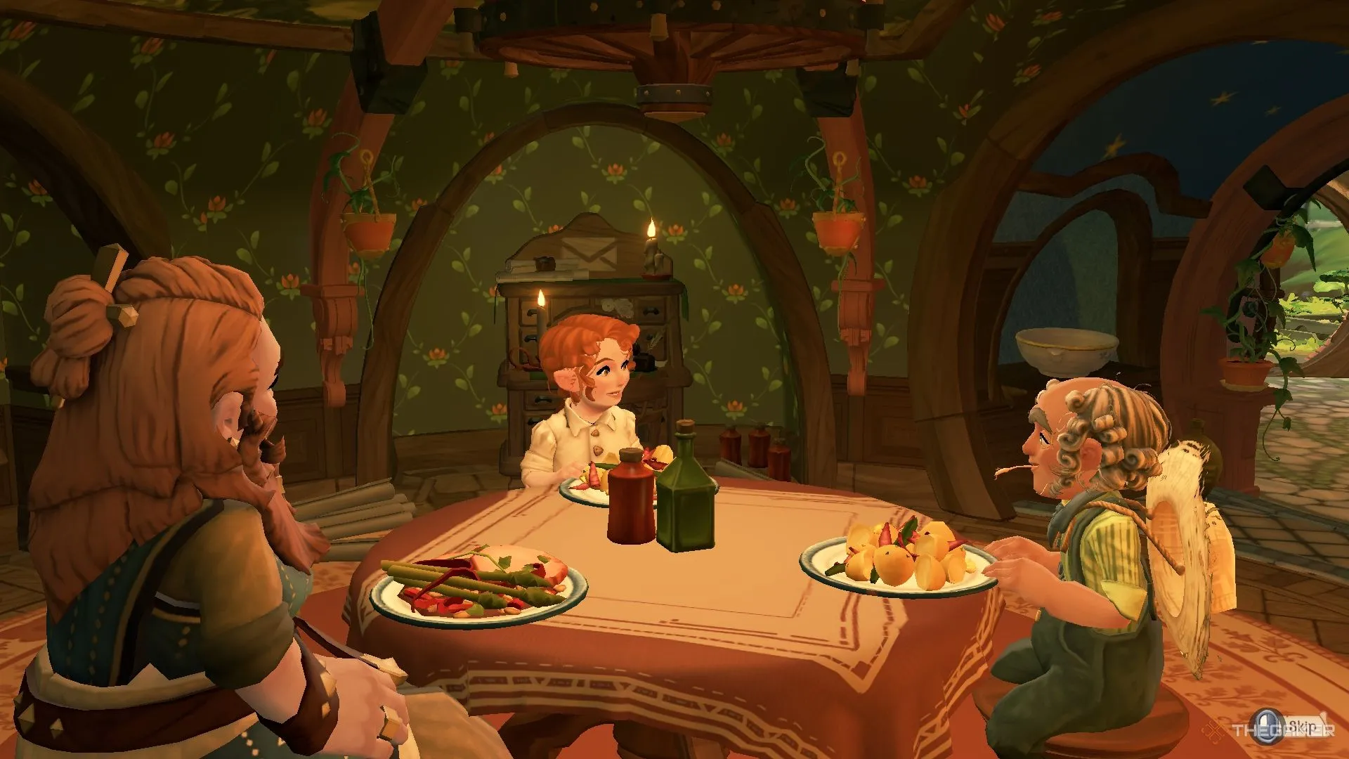 Gia đình Hobbit và Dwarf cùng nhau thưởng thức bữa ăn ngon lành tại Bywater trong Tales of the Shire