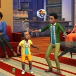 Gia đình Sims 4 đang trò chuyện vui vẻ, minh họa sự gắn bó của game thủ với tựa game này và các DLC đã mua.