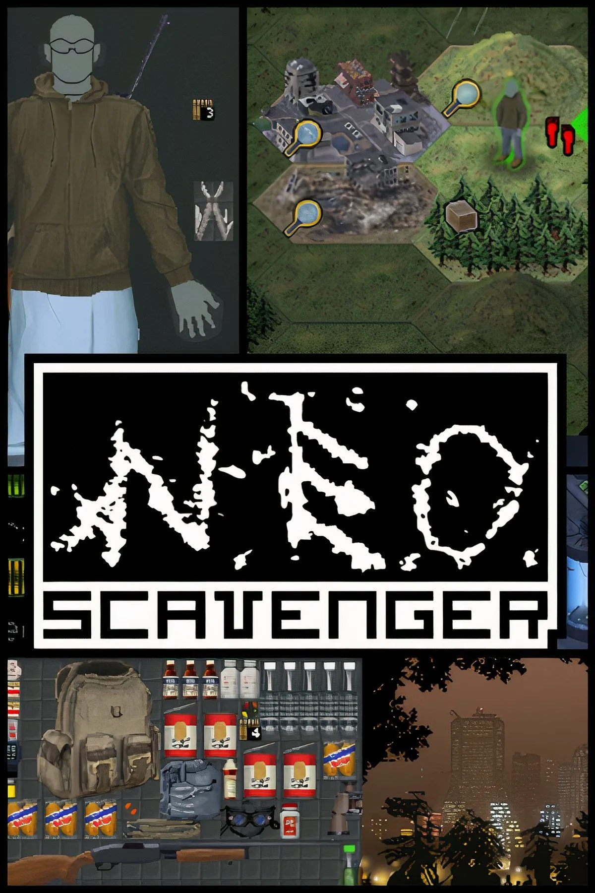 Giao diện của NEO Scavenger hiển thị bản đồ và các chỉ số phức tạp, cho thấy độ chi tiết của game