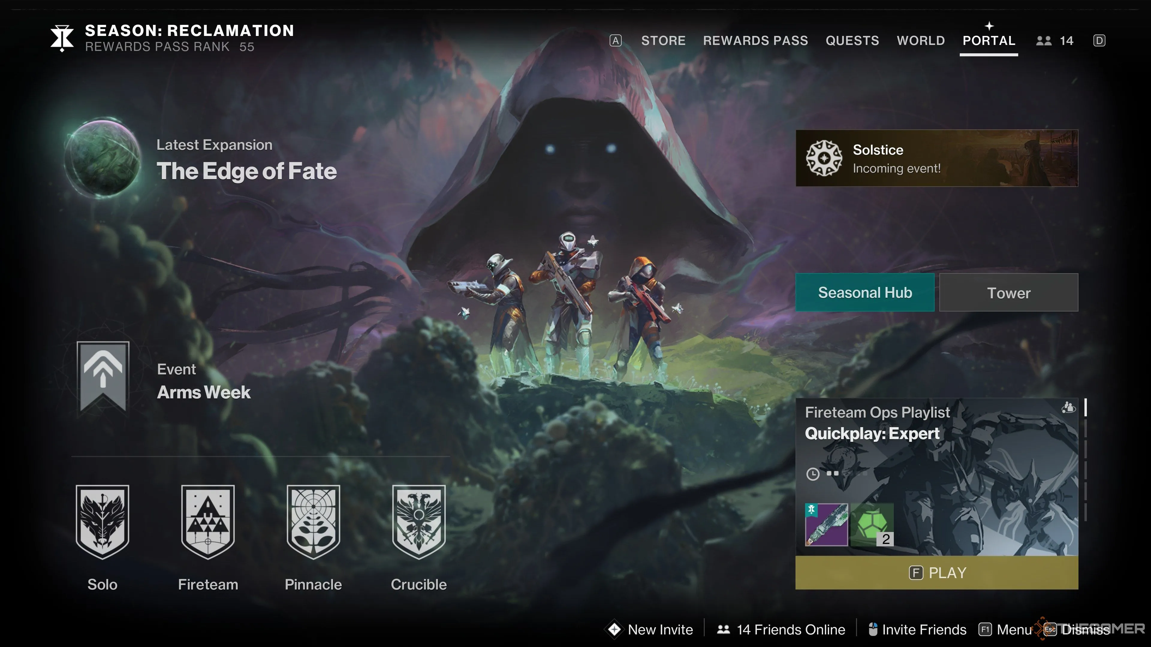 Giao diện menu Portal trong Destiny 2, tổng hợp các nguồn cày Power.