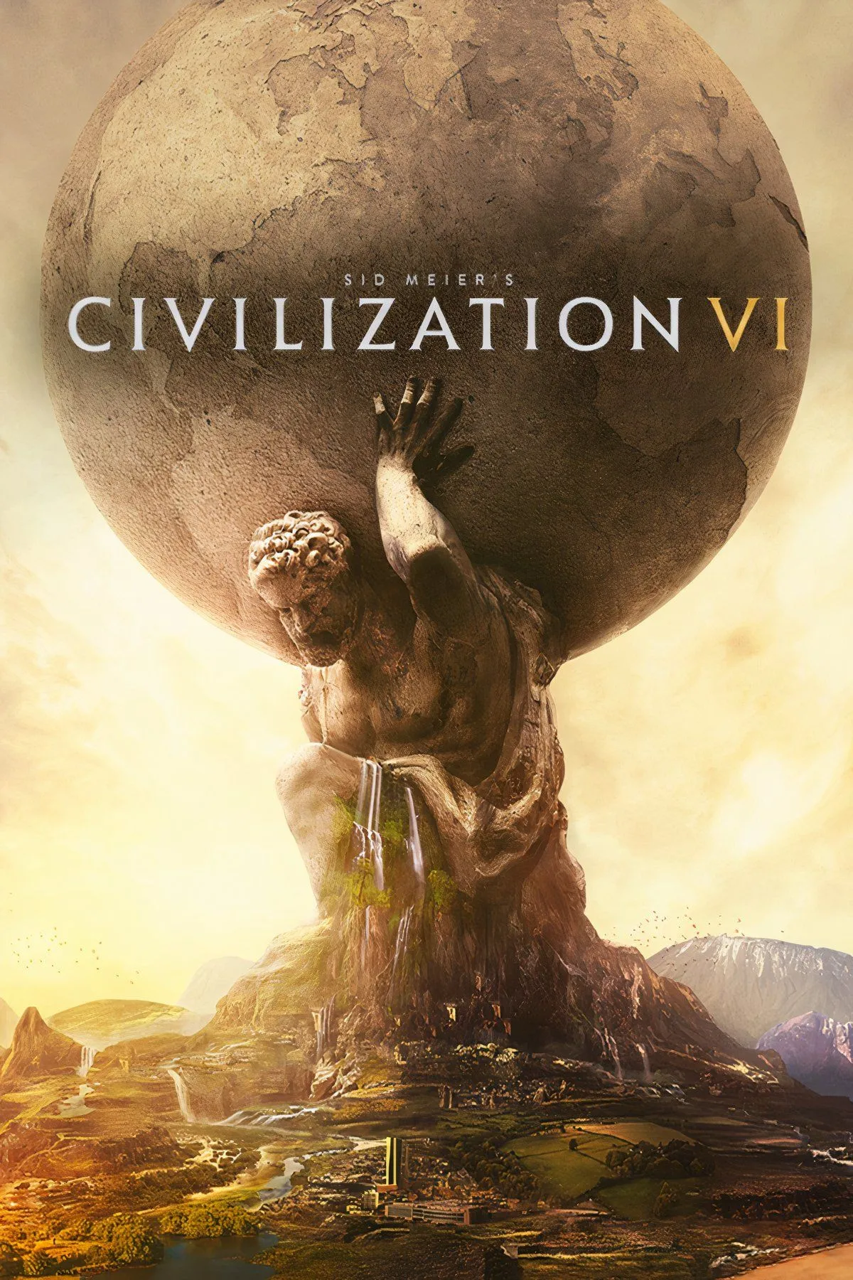Giao diện thành phố trong Sid Meier's Civilization 6 với công trình kiến trúc cổ đại và hiện đại