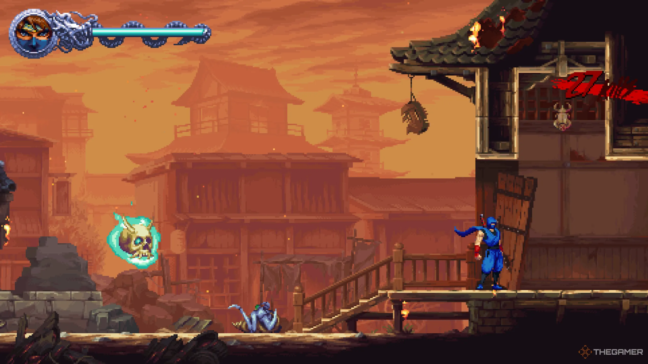 Golden Scarab thứ hai xuất hiện gần nhà sau trận mưa thiên thạch trong Ninja Gaiden Ragebound