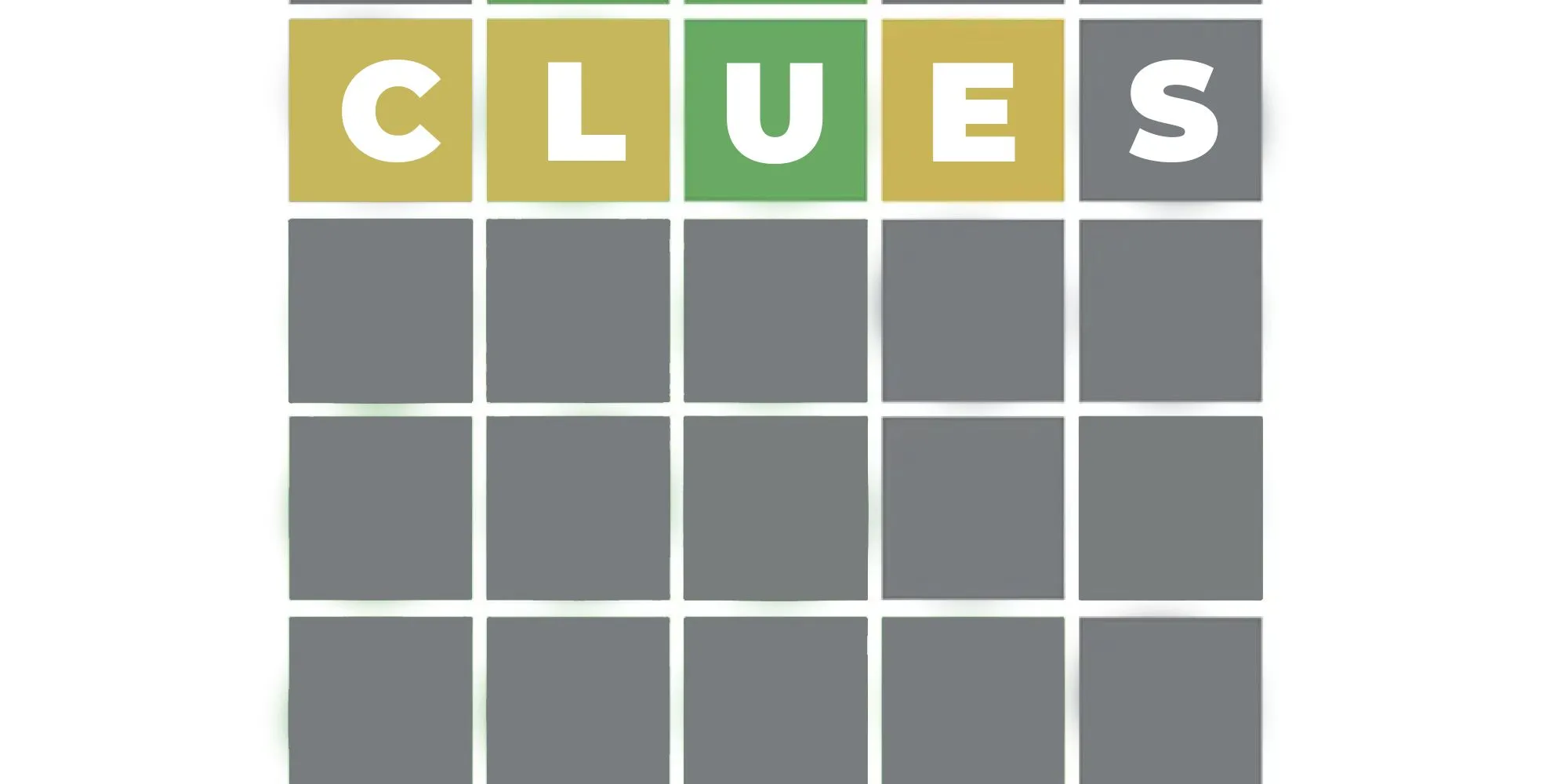 Hình ảnh lưới Wordle với chữ 'CLUES' nổi bật, đại diện cho những gợi ý từ vựng giúp người chơi giải mã từ Wordle nhanh chóng.