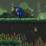 Kenji "pose dáng" bên cạnh Golden Scarab lấp lánh trong Ninja Gaiden Ragebound