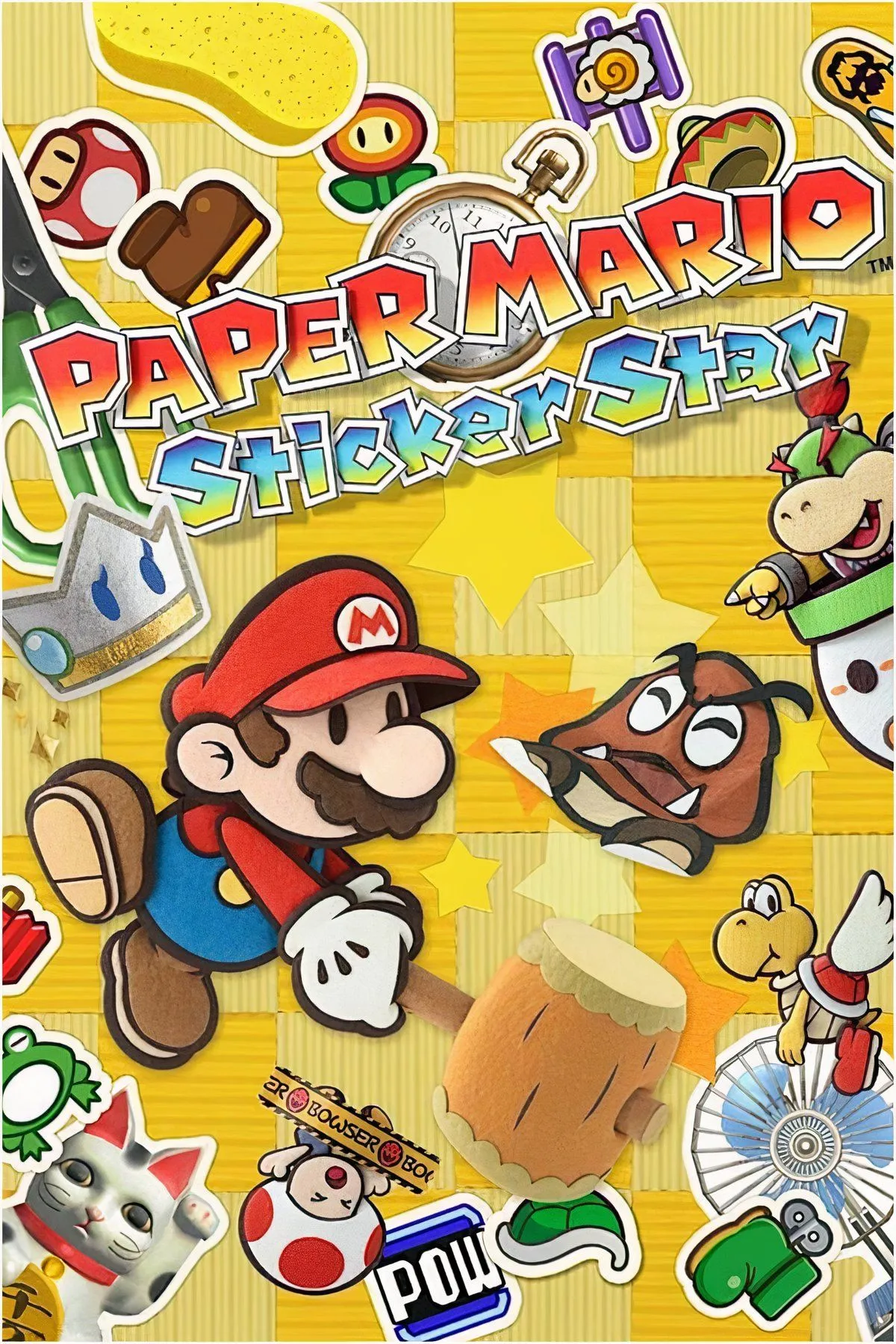 Mario giấy đối đầu quái vật trong Paper Mario Sticker Star, game RPG trên 3DS.