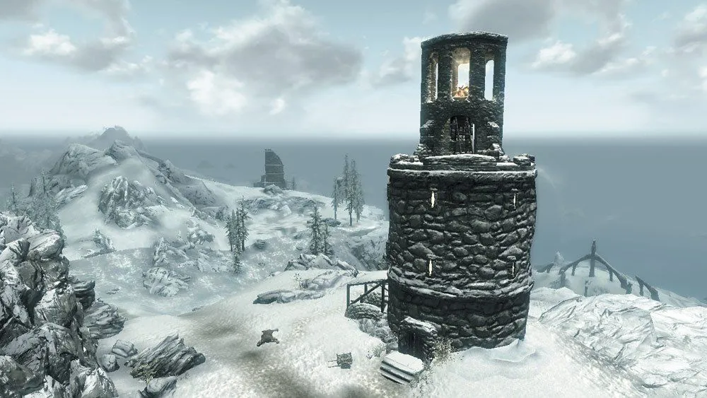 Ngọn hải đăng Frostflow u ám, khởi đầu cho bi kịch &quot;Frostflow Abyss&quot; trong Skyrim.