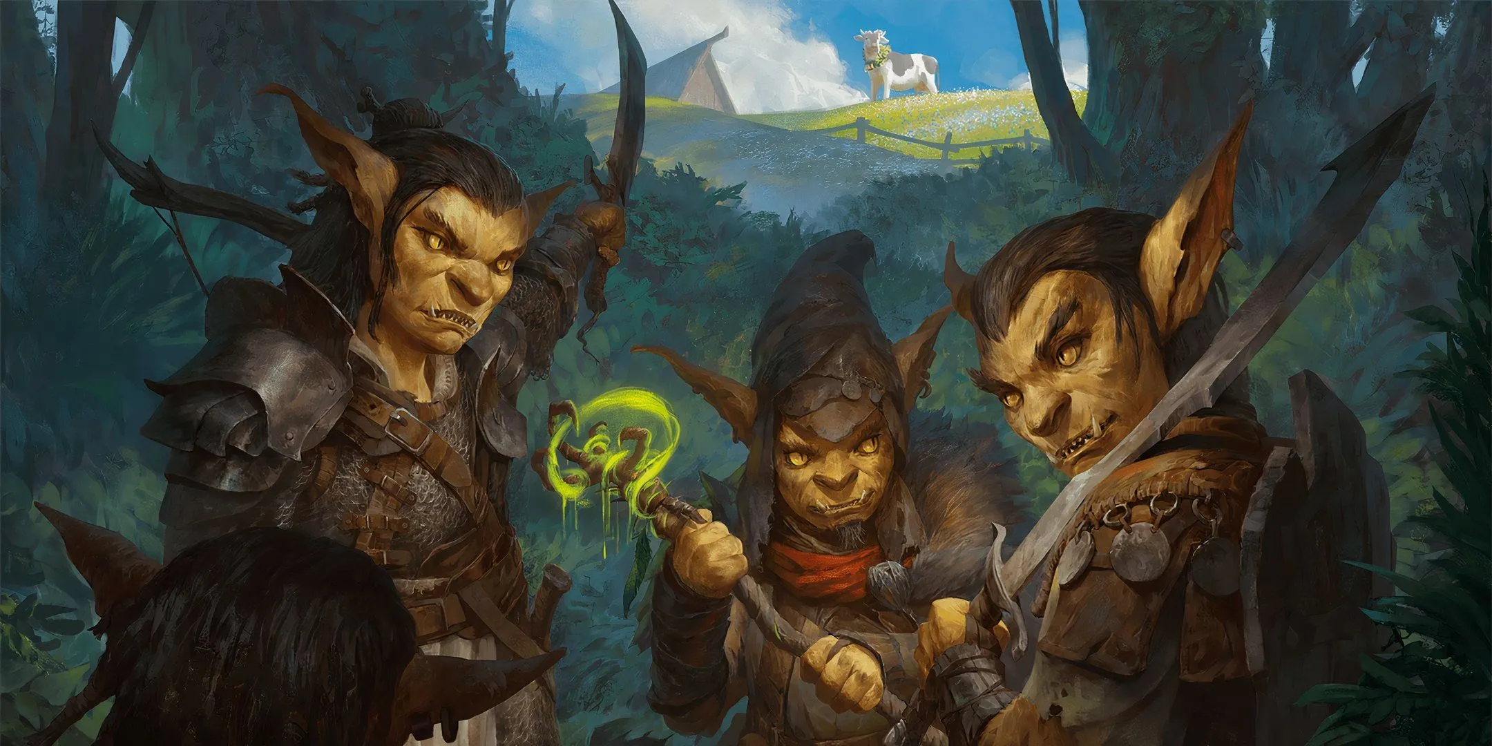 Nhóm goblin phục kích trong bóng tối, đại diện cho những thử thách mà DM mới cần kiểm soát trong D&D.