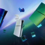 PlayStation 6 concept với màu xanh bạc và khối lập phương, biểu tượng cho sức mạnh thế hệ console mới của Sony.