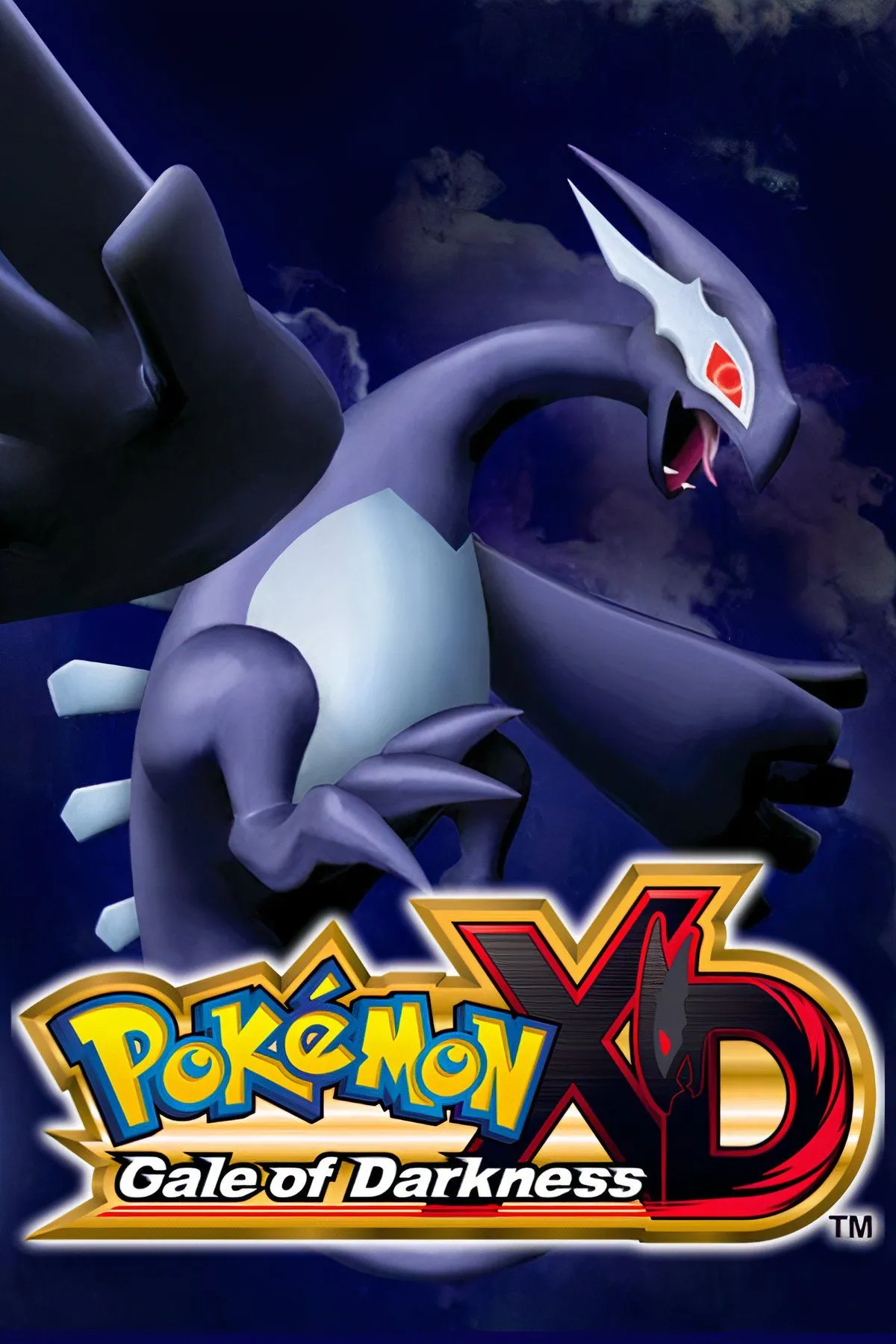 Pokemon Lugia bóng tối trong Pokemon XD Gale of Darkness trên GameCube, phần tiếp theo của Colosseum.