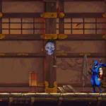 Ryu Hayabusa đối mặt Sọ Pha Lê lấp lánh trong Ninja Gaiden Ragebound, Act 1.