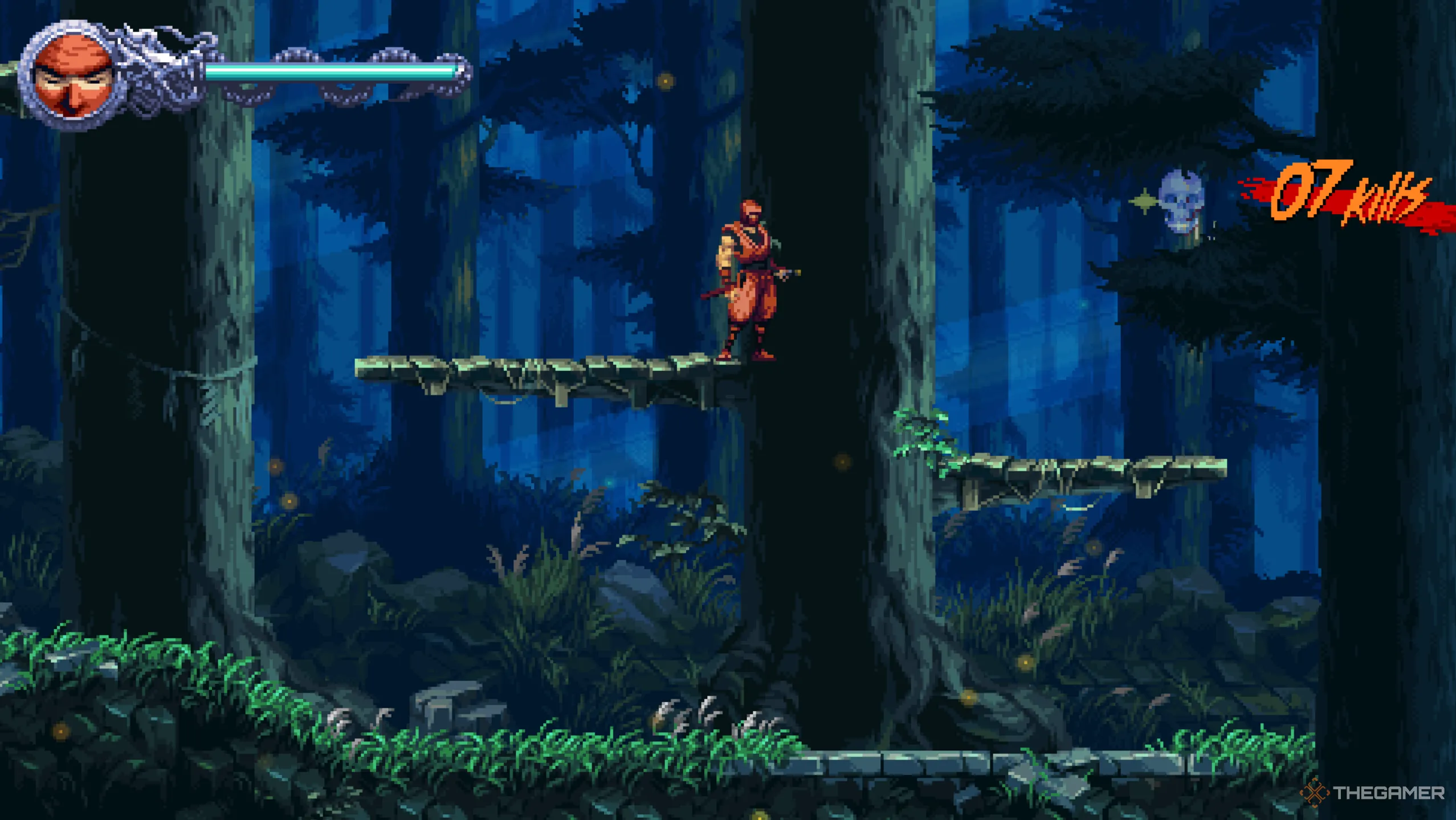Sọ Pha Lê thứ ba khó lường ẩn sau tán cây ở P1 Ninja Gaiden Ragebound.