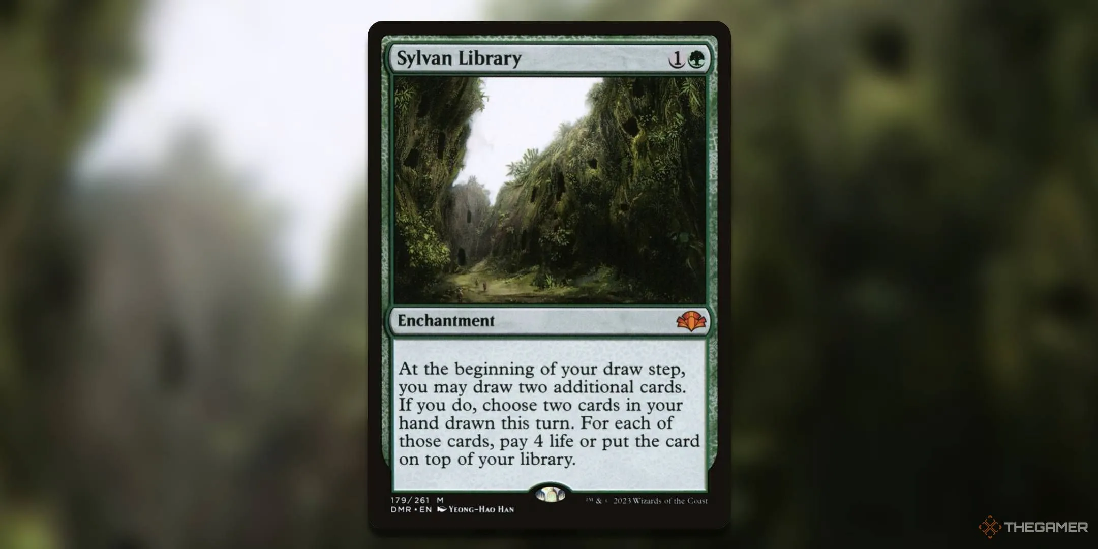 Sylvan Library, một Enchantment kinh điển trong Magic The Gathering, cho phép người chơi kéo thêm bài và kiểm soát lượt đi một cách linh hoạt, tạo lợi thế lớn về card advantage.