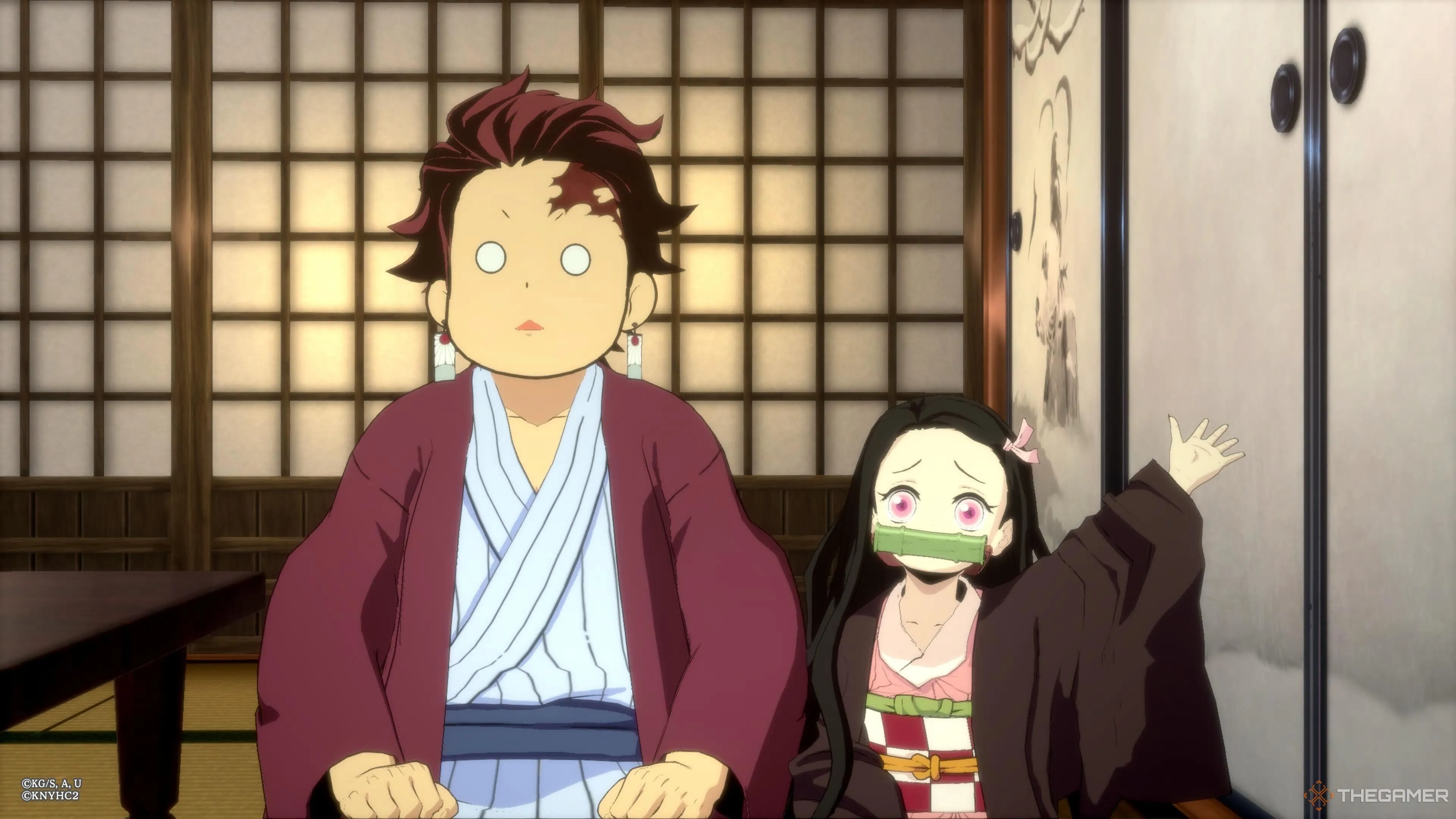 Tanjiro và Nezuko khám phá khu vực Butterfly Mansion trong Demon Slayer: The Hinokami Chronicles 2, góc nhìn cận cảnh phần chơi khám phá