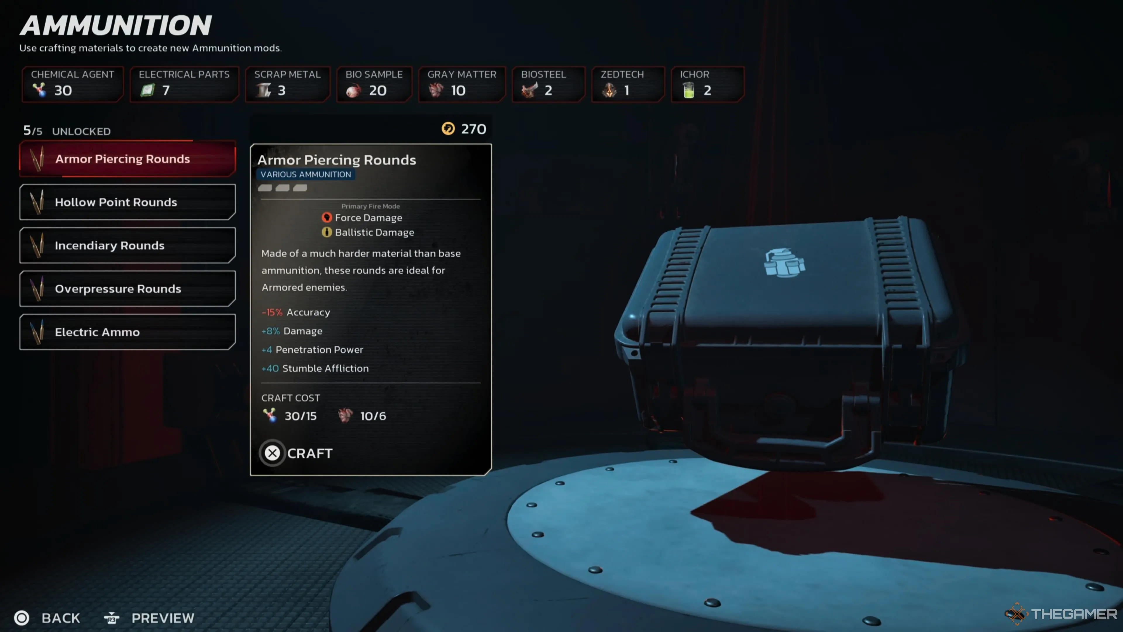 Thẻ nâng cấp đạn xuyên giáp (armor piercing rounds) giúp súng bắn 'thủng nóc' trong Killing Floor 3.