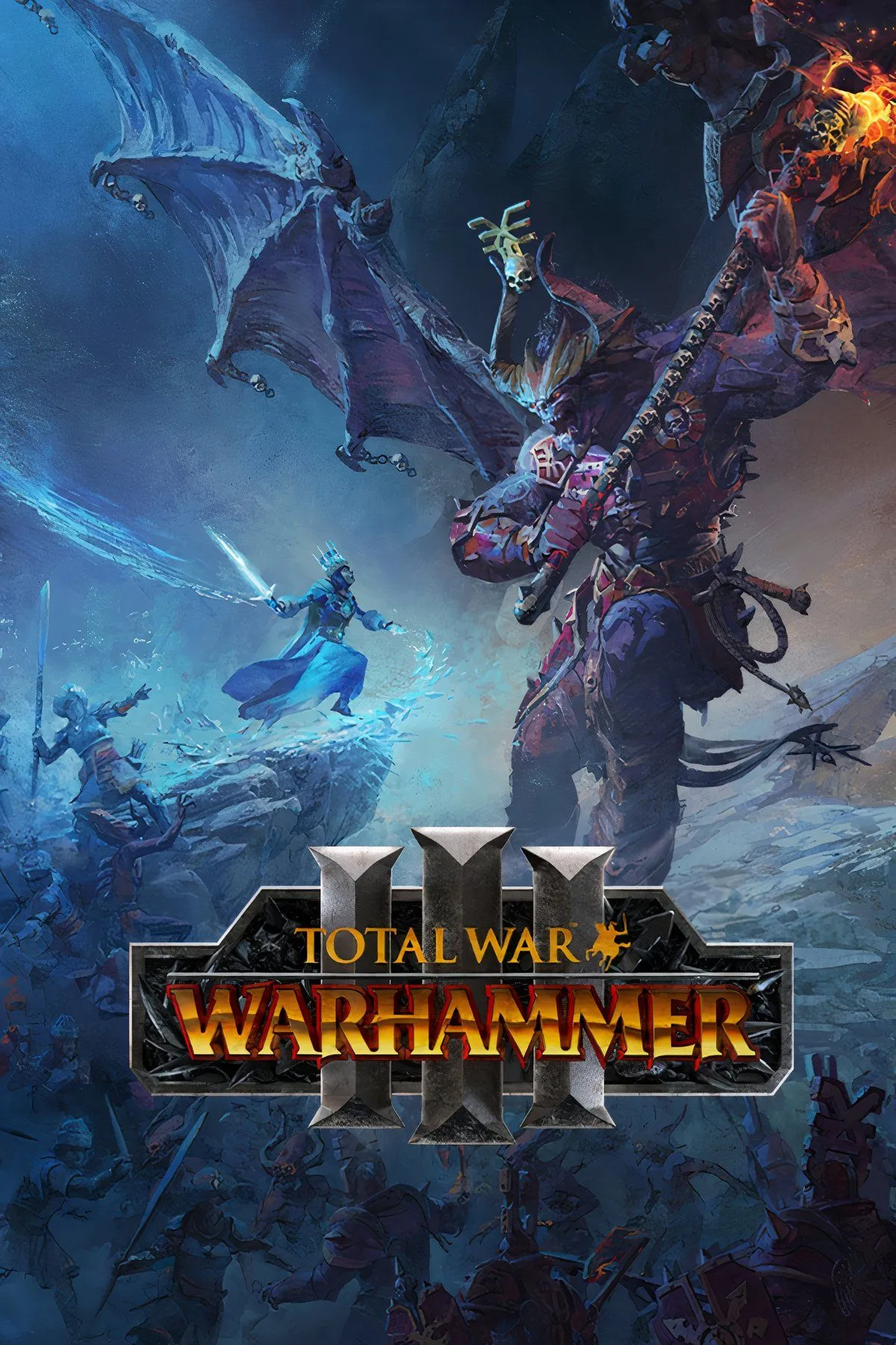 Trận chiến hoành tráng với rồng phun lửa trong Total War Warhammer 3, quân đội đang đối đầu